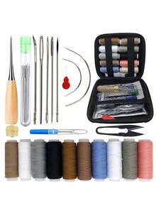 Heavy Duty Sewing Tool Kit, Includes Needles, Threads, Seam Ripper, Suitable For DIY On Car Seats, Carpets, Shoes, Backpacks - Multicolor - View 6