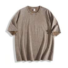 1pc   Summer Outfits  Valentine's Day 230g Washed And Used T-Shirt, Front Tito's Handmade Vodka Logo, Back With "AUSTIN TEXAS Tito's HANDMADE Vodka" Circular Text And Brand Logo, Tito's Vodka Theme Mens Clothes Graphic Tee - 卡其色 - 查看 3