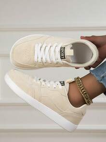 女士宽头鞋，女士简约宽头运动鞋，轻便防滑宽头运动鞋，时尚百搭宽头平底鞋，适合宽脚青少年休闲运动鞋，男女通用零落差宽头休闲鞋，为您的双脚提供舒适的空间。 - 米色 - 查看 8