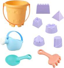 10 Piezas de Juguetes de Playa para niños, Juguetes de de Playa con Bolsa de Malla, Cubo de Playa y Pala para Que los niños jueguen en la Playa al Aire Libre - 10 piezas - Ver 6