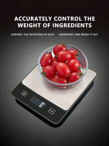1个10公斤高清显示厨房秤，防水高精度烹饪秤，意大利手持咖啡秤，智能咖啡秤，适用于冲泡和滴滤咖啡，多单位转换（克/公斤/盎司等），可用于称量茶叶、食物、厨房用具。[新年特惠]（不含电池） - 彩色 - 查看 4
