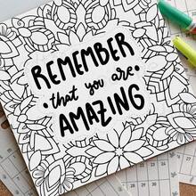 1 Inspirational Quote Coloring Book, Adult Relaxation Painting Book, 24 Single-Sided Hand-Drawn Pages, Minimalist Pattern Design, Easy To Color, Enjoy Fun And Fulfillment Through Coloring, Thoughtful Gift For Friends, Family Or Loved Ones On Holidays, Birthdays Or Any Special Occasion, Back To School Stationery - Inspirational Quote Coloring - View 6