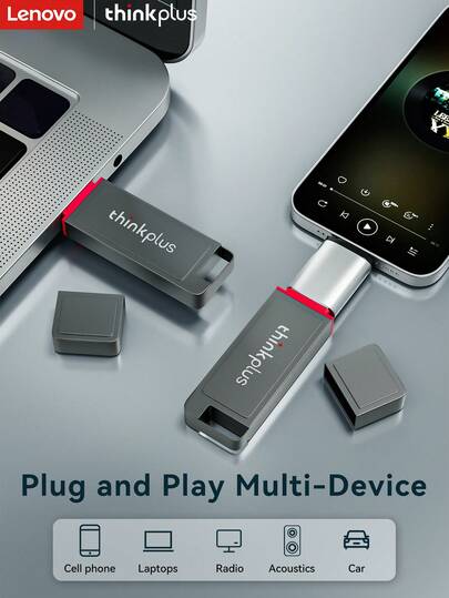  LENOVO USB 3.2 Hi-Speed USB Flash Drive, High-Speed Transmission USB Drive, 32GB/64GB/128GB/256GB/512GB/1TB Multiple Capacity Options,Powerful Chip, Plug And Play, Metal Memory Stick, Wear-Resistant And Durable, Compatible With PCs, TVs, Speakers And More.