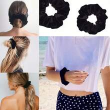 3pcs New Velvet Large Intestine Hair Ring Pleated Fabric Versatile Hair Ring, Fashionable Can Store Small Items Elastic Rubber Band Hairband - View 9