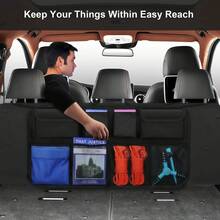 Túi đựng đồ trong cốp xe bằng vải Oxford, túi treo đồ phía sau ghế xe có thể gập lại, túi đựng đồ đa năng phía sau ghế xe hơi. - A - Xem 9