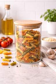 Clear Glass Cylinder Storage Jar With Bamboo Lid 950ml - View 3