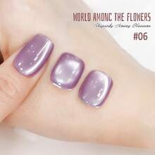 10ml Esmalte de uñas de gel de ojo de gato con diseño floral 2026 Nuevo brillo de purpurina que ilumina, rosa nude, esmalte de gel de uñas de ojo de gato con perlas de seda, adecuado para salón de uñas, uñas rosas y moradas exclusivas, suministros de arte de uñas - Multicolor - Ver 10