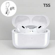 Newmine Auriculares inalámbricos verdaderos Bluetooth T5S Pro Bluetooth 5.3 | 50 horas de duración de la batería | [Pantalla de potencia LED] | Bajo pesado | Reducción de ruido ENC de 4 micrófonos | Carga rápida tipo C | Latencia ultrabaja de 0,038 s en modo de juego | Resistente al agua IPX7 | Ajuste cómodo y operación táctil. - Blanco - Ver 2