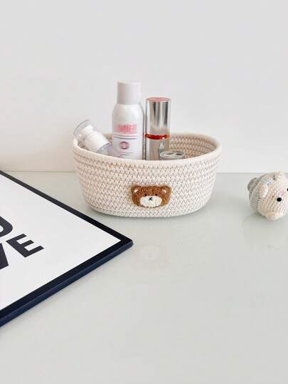 1 pièce Panier de rangement tressé, panier d'étagère tressé en corde, panier cadeau pour chambre de bébé, panier à jouets tressé, panier de rangement de bureau tressé en corde, panier organisateur de chevet pour chambre de bébé, panier de rangement pour fournitures de bébé et d'enfants, panier pliable multicolore, convient pour la table à langer, panier de rangement pour couches et lingettes pour bébé, boîte de rangement pour couches pour chambre de bébé