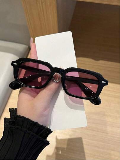 Women's Fashion Glasses, Black Small Square Frame, Retro Casual Style, Suitable For Daily Outings, Summer Beach, Decoration And Street Photography
