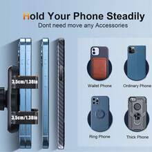 Okrągły uchwyt samochodowy na telefon do kratki nawiewu, odpowiedni do różnych modeli samochodów z okrągłymi kratkami nawiewu, kompatybilny z telefonami i Android, prezent urodzinowy, dla rodziny i przyjaciół, akcesoria samochodowe - Styl B - Zobacz 8