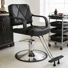 Artist hand Hydraulic Salon Chair For Hair Stylist Tattoo & Spa Equipment - 黑色 - 查看 1