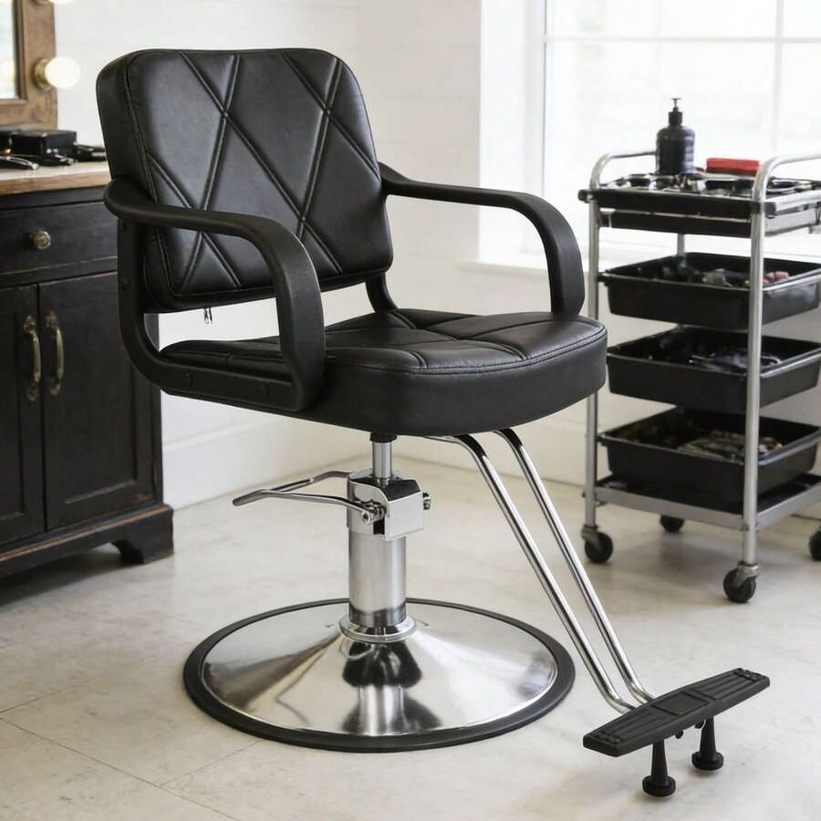 Artist hand Hydraulic Salon Chair For Hair Stylist Tattoo & Spa Equipment - 黑色 - 查看 1