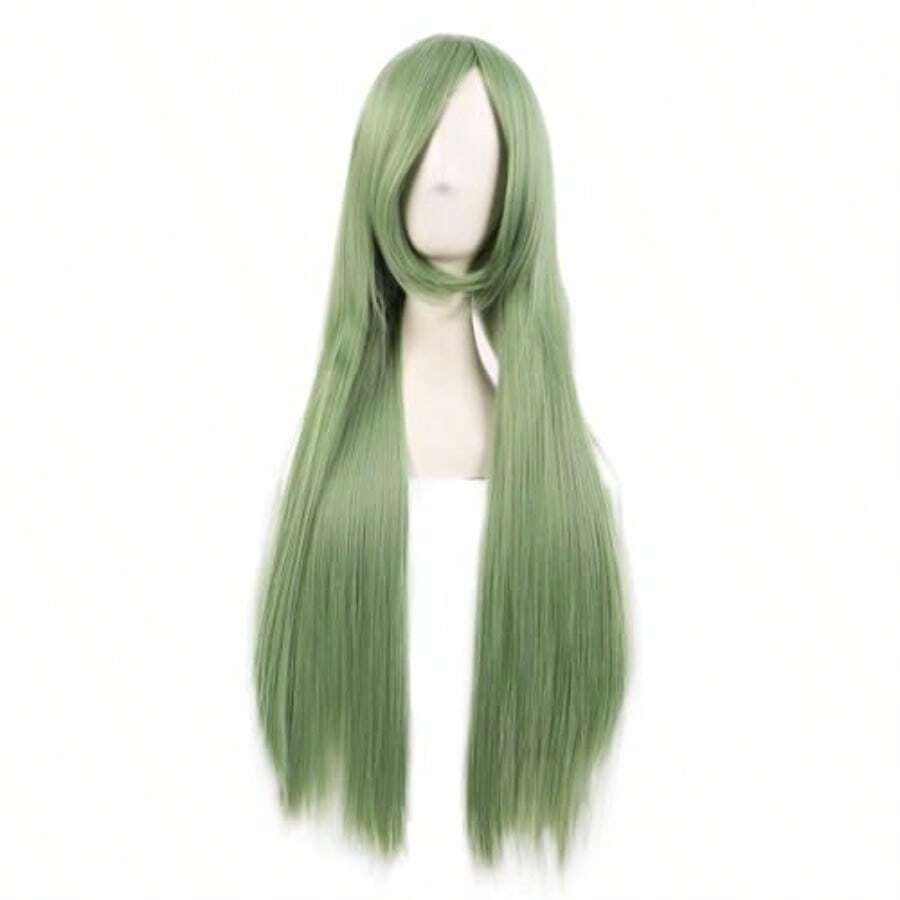 32 Ih/80 Cm Long Straight Anime Costume Cosplay Wig Party Wig Mixed Green - 混合綠 - 查看 1