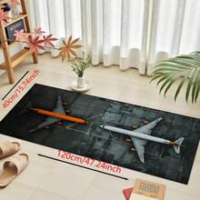 1pc Airplane Pattern Printed Silica Gel Bathroom Mat, Washable Rectangular Carpet For Living Room, Bedroom, Hallway, Bathroom, Laundry Room - Polyester Rug, Suitable For Indoor And Outdoor Home Decor - Multicolor - View 14