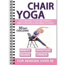 40P Chair Yoga For Seniors And Beginners: A5 Spiral Notebook, Thick Cover, 5.5x8.3 In Exercise And Tracking Plan, Illustrated Guide For Home Office Workers, Senior Yoga, Senior Fitness Guide, Spiral Bound Book, Durable Spiral Binding, Christmas, Holiday Gift - 1pcs - View 3