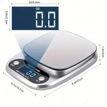 1pc Digital Kitchen Scale, LCD Display, Auto Shut-Off, Battery Powered (Batteries Not Included) - Essential For Precise Cooking And Baking Measurements, Plastic Material, Baking Dedicated Kitchen Scale - Silver - View 11