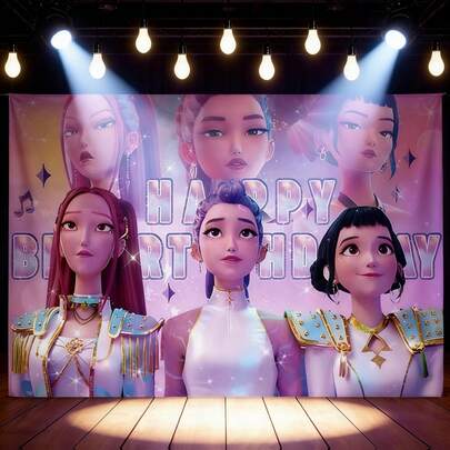 1pc Witch Hunting Squad, Demon Hunting Squad, K-POP Idol Theme Party Decoration/Party Supplies/Birthday Party Backdrop, Suitable For K-Pop Witch Hunting Squad Hunters Decoration Fan Gathering