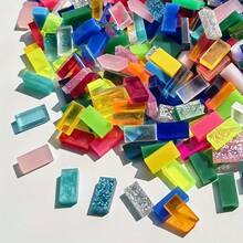 100pcs/Set High Quality Mixed Color PVC Sheets, DIY Mixed Color Rectangular Craft Supplies, Colorful Acrylic Candle Holders & Home Decor, Mosaic Tile Kit, Creative DIY Materials, Limited Time Offer, DIY Craft Supplies - 100 Pieces Of Long Strip - View 14