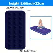1pc Flocked Inflatable Bed, Ideal Temporary Sleeping Solution For Home Guests And Outdoor Camping, Comfortable And Practical. Soft Touch, Conforms To Body Curve, Reduces Sleeping Discomfort - Multicolor - View 7