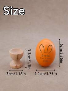 Personalized Easter Egg With Name – Custom Easter Gift For , First Easter, Easter Basket Stuffers,Wooden Easter Egg Personalized Custom Name Wooden Easter Gift (1pc Wooden Egg, Egg Holder) - Multicolor - View 3