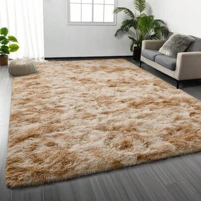 Plush Long-Pile Area Rug - Ultra-Soft, High-Density Surface With Subtle Beige-To-Tan Gradient Texture | Low-Shedding, Easy-Care Fabric For Living Room / Bedroom / Home Office Or Nordic-Inspired Space | Complements Modern, Scandinavian & Earth-Tone Interiors | Ideal Choice For Housewarming, Gift-Givers Or Adding Warm Visual Depth To Your Floor Plan