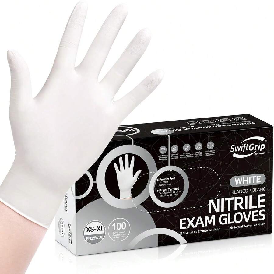 20/100pcs Nitrile Gloves, Cleaning Gloves, Dishwashing Gloves, Household Cleaning Gloves, Disposable Nitrile Gloves, White Gloves  Disposable Nitrile Gloves Household Nitrile Gloves  Powder-Free Nitrile Gloves Touchscreen Compatible Gloves Waterproof Oil-Proof Gloves Non-Slip Grip Gloves  Kitchen Cleaning Dishwashing Hairdressing  Auto Repair  Medical Cleaning  Food Preparation  Affordable Nitrile Gloves  Cleaning Supplies - A - 查看 1
