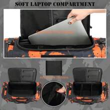 45L Gym Bag For Men And Women Tactical Military Duffle Bag For Travel Weekender Gym Workout Deployment Large Sports Bag For Hockey Football Baseball Soccer Basketball And Team Training - BlackOrange Graffiti - View 4