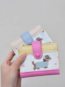 新款臘腸狗大容量短夾，可愛零錢包，女性生日禮物，錢包，旅行必備，身分證卡夾 - 彩色 - 查看 2