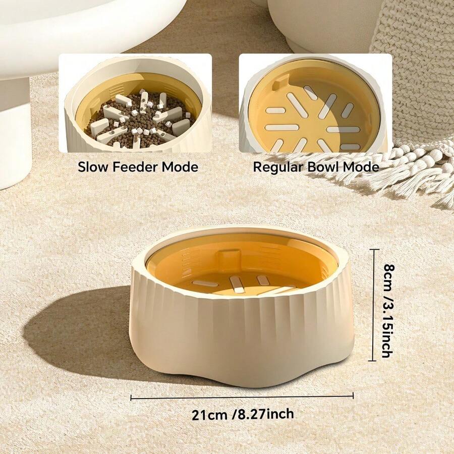 2-In-1 Convertible Slow Feeder & Regular Pet Bowl For Cats & Small Dogs, Non-Slip Interactive Puzzle Food Dish With Dual Modes. - One Size - View 1