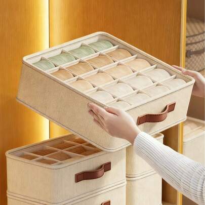 天山内衣、袜子、内裤收纳盒 - 卧室内衣、袜子、内裤抽屉收纳盒，带分隔板，多功能宿舍家用衣柜内衣收纳盒