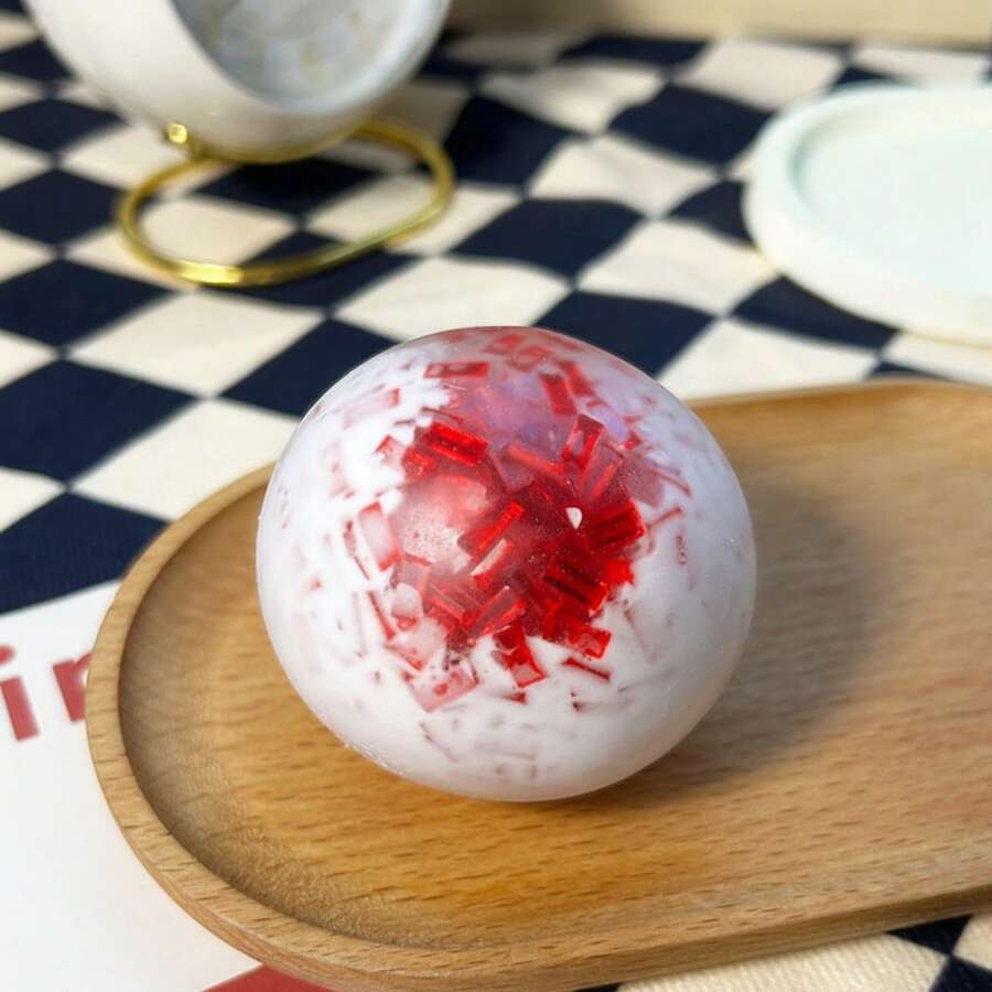 Creative Handmade Ice Crush Squishy Ball, Slow Rebound Stress Relief Toy, Shapeable Star Slushie Noise Ball For Decompression - Đỏ - Xem 1