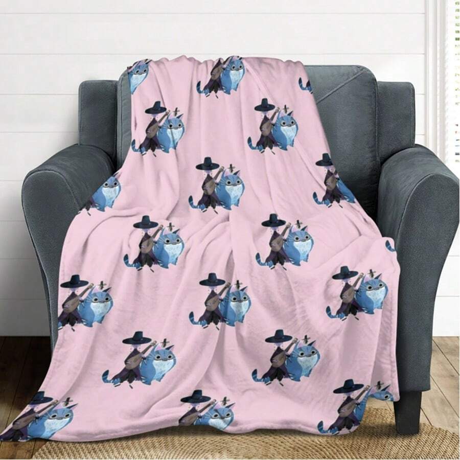 K-Kpop D-Demond H-Hunters Blanket, K-Kpop D-Demond H-Hunters Graphic Throw Blanket, Personalized Fantasy Anime Film Bedding, K-Kpop Fan Gift - 黑色 - 查看 1