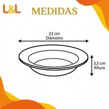 Set Of 10 Round Plastic Deep Plates For Meals - Black - View 4