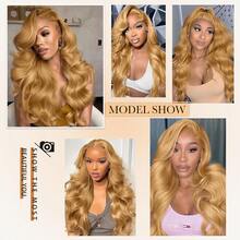 Arsenco Honey Blonde HD Lace Front Wig Human Hair Pre Plucked Body Wave Honey Blonde Wig Human Hair  Lace Frontal Wigs Colored 27# 30 Inch - S27 - 查看 8