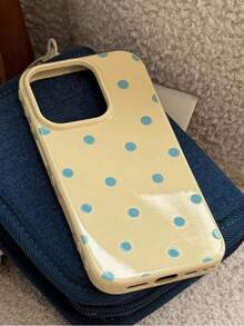 Polka Dot Printed Fashion TPU Anti-Drop Phone Protective Case, Fits For [Phone Model] Waterproof Shockproof Scratch Resistant - 黃色 - 查看 29
