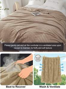 1 pieza Manta, Ropa de cama, Suave y cálida, Amigable con la piel y transpirable, Ligera y esponjosa, Serie de unicolor, Diseño minimalista y de moda, Adecuada para sofá, dormitorio, sala de estar, Comodidad integral, Esencial de viaje, Manta para siesta, Múltiples tamaños disponibles, Lavable a máquina, Decoración de habitación, Decoración de invierno - Caqui - Ver 5
