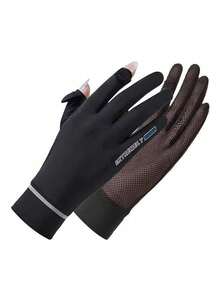 1 Pair UV Protection Gloves, Lightweight Silky Fingerless Design, Anti-Slip Touchscreen Gloves For Driving, Cycling, Summer Season - A - View 10