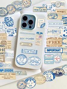 50pcs Vintage Journey Ticket Stub Stickers Retro Style Niche Handbook Phone Case Notebook Luggage Decorative Stickers - A - View 7