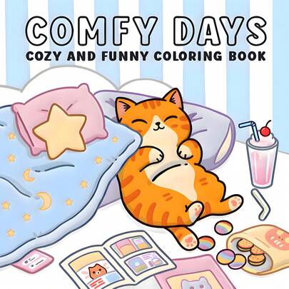 GDTME Comfortable Time: Warm And Fun Coloring Book For Adults And Teenagers, Ideal Gift For Birthday, Back To School, Wedding Anniversary, Music Festival, Stationery, Size 7.9x7.9 Inches