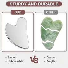 1 PCS Women Men's Premium Upgrade Stainless Steel Metal Gua Sha Tool For Face & Body Treatment Muscle Tension Puffiness Relief Lymphatic Drainage Skin Lifting Firming Easy Clean Multipurpose Spa-Like Home Self Care Skincare Gift - 1 - 查看 3