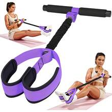 Upgraded Durable Pedal Resistance Band With Handle, Thickened Latex Tubes And Soft Foam Fabric Foot Pedal, Sit Up Exercise Equipment For Abdomen, Waist, Arm, Core/ABS, Leg, Physical Therapy - Màu tím - Xem 1