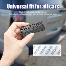 SHITBOX Edition Emblem Car Decal 3D Metal Auto Front Hood Letter Badge With Strong Adhesive Universal Fender Badge Sticker Vehicle Exterior Decor Accessories For Car SUV Black - Black - 查看 4