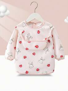 1pc Cartoon Cute Portable Bib, Baby Long Sleeve Bib, Soft Waterproof Full Body Bib With Pocket For Feeding, Playing, Painting, Stain Resistant - Multicolor - View 12