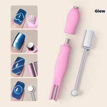 Cat Eye Magnetic Nail Set - 3 In 1 Nail Magnet For Cat Eye Gel Nail Polish Heart Shape, French Stripes, Wide Light Effect Magnetic Nail Art Tools Home DIY Salon Nail Design - 2 Pieces (heart Shape + Stripes) - View 3