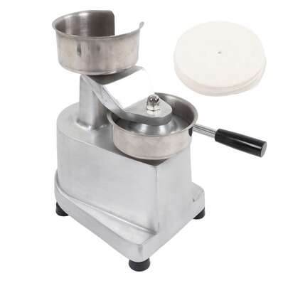 Hamburger Patty Manual Machine Aluminum Stainless Steel Burger Press Meat Maker Forming Machine with 500 Greaseproof Papers for Barbecue Diameter 100mm/3.94in