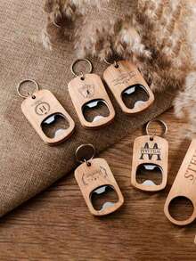 1/5 szt. Drewniany otwieracz do butelek z personalizowanym tekstem/logo, minimalistyczny, kreatywny, przenośny brelok do kluczy z drewna, prezenty dla gości weselnych, spersonalizowane prezenty dla drużbów, upominki na przyjęcia, promocje biznesowe, prezenty noworoczne dla ojca/chłopaka/męża, prezenty walentynkowe, otwieracz do butelek piwa, spersonalizowany otwieracz do butelek z drewnianą rączką, prezent urodzinowy, narzędzie kuchenne, niezbędne na walentynki/imprezy tematyczne - Wielokolorowe - Zobacz 8