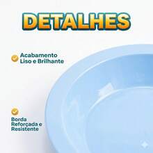 Set Of 10 Round Plastic Deep Plates For Meals - Baby Blue - View 2