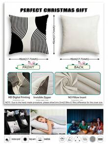 4件套波西米亚风抱枕套，简约时尚装饰靠垫套，亚麻质感枕套，流行的中东设计枕套，可机洗，拉链封口涤纶装饰枕套，适合家居装饰，柔软单面印花枕套，适用于客厅、卧室、沙发，不含枕芯 - 彩色 - 查看 4