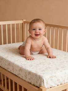 2pcs Baby Crib Bedsheet Set, Neutral Printed & Solid Color, Suitable For Newborn Boys & Girls, Essential For Spring/Summer, Great Gift - Multicolor - View 8